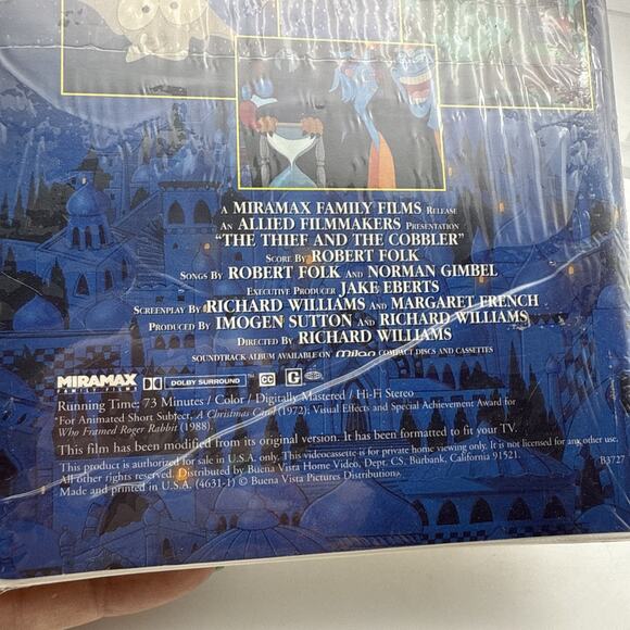 The Thief and The Cobbler VHS Miramax Family Films Clamshell Case New Sealed - Picture 10 of 11